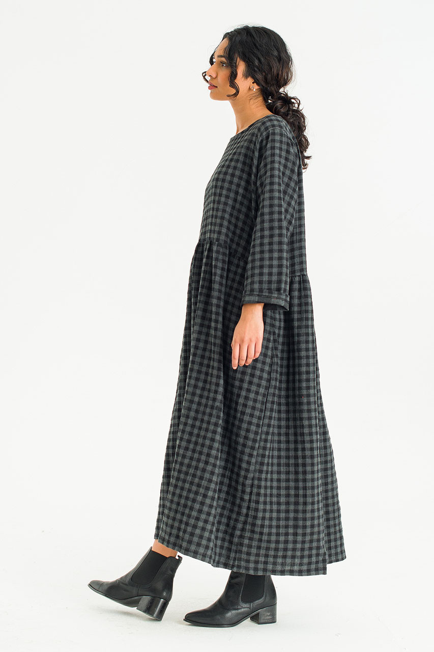 Poppi Double Faced Check Dress, Small Check