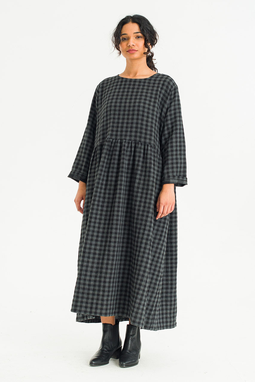 Poppi Double Faced Check Dress, Small Check