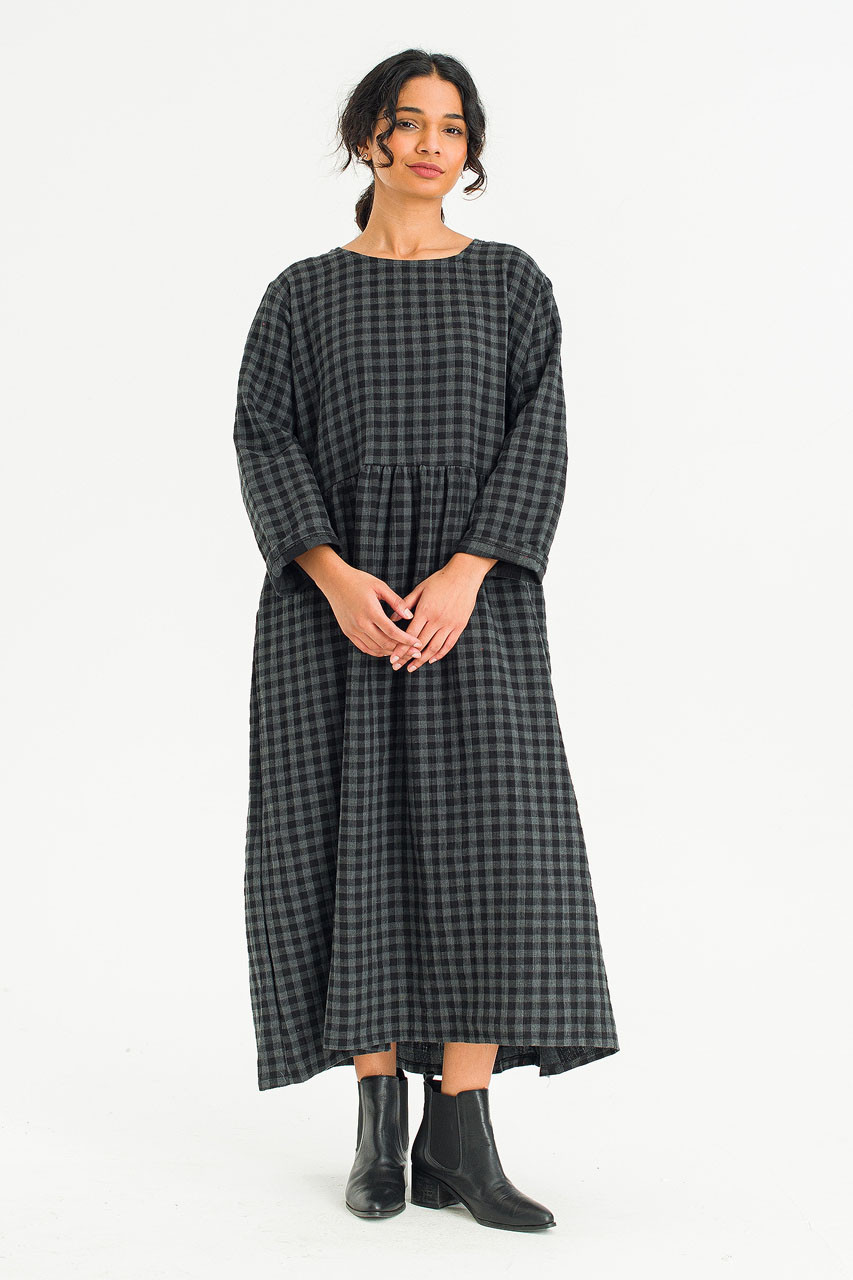 Poppi Double Faced Check Dress, Small Check