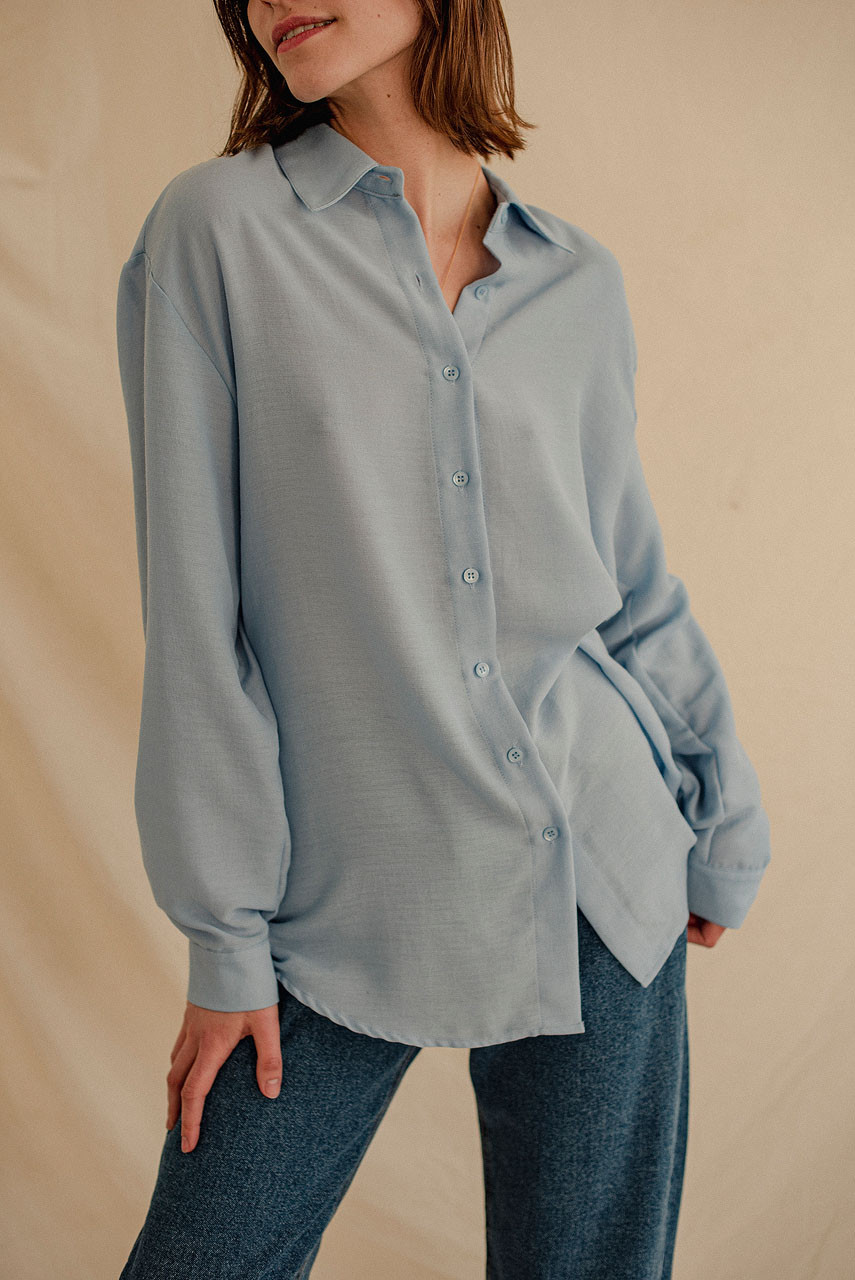 Soft Crepe Shirt, Blue
