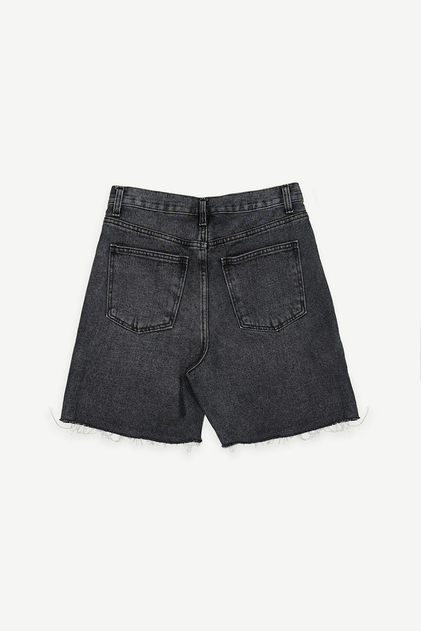Raw Edge Mom Shorts, Black