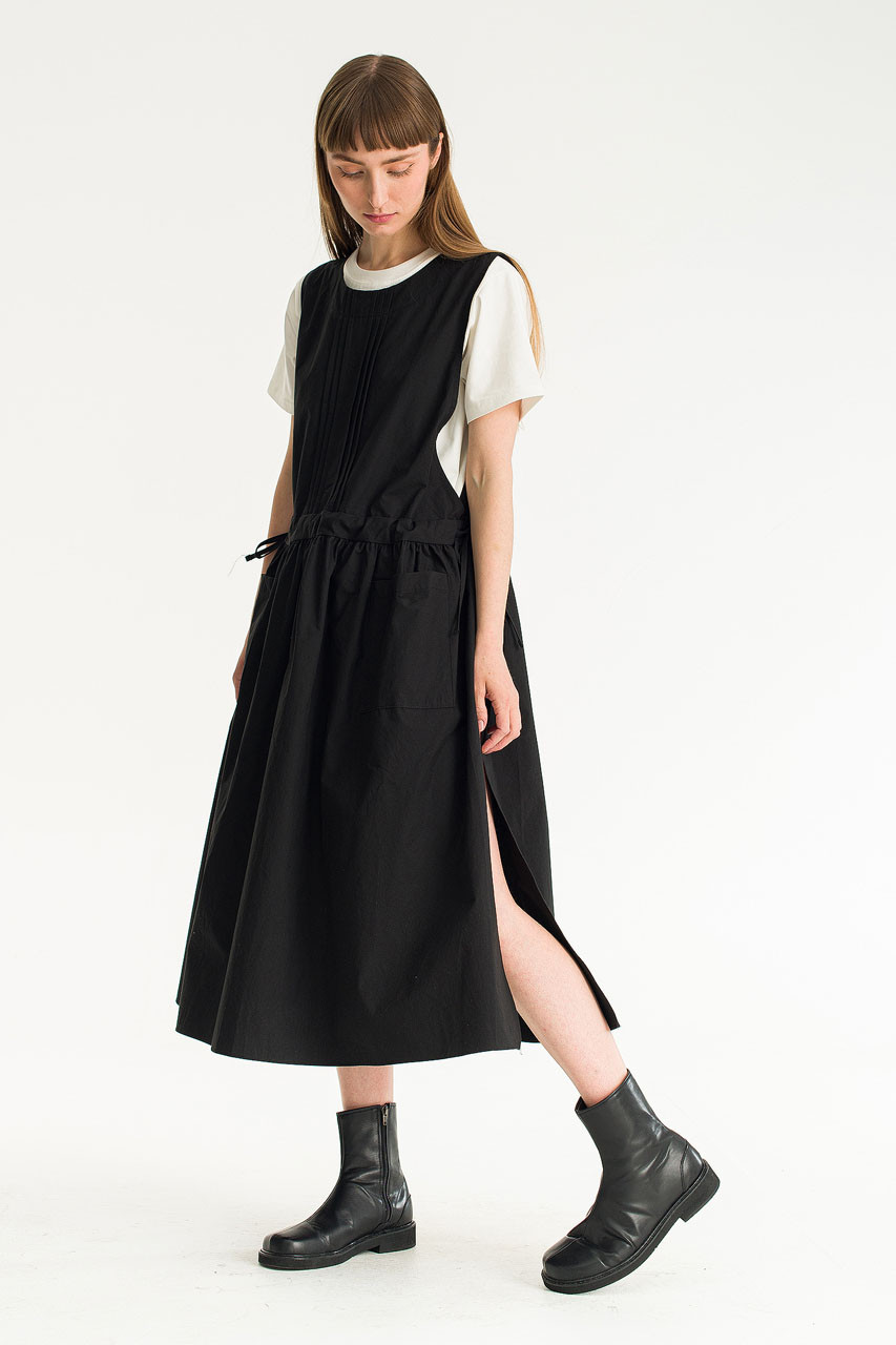 Open Apron Dress, Black