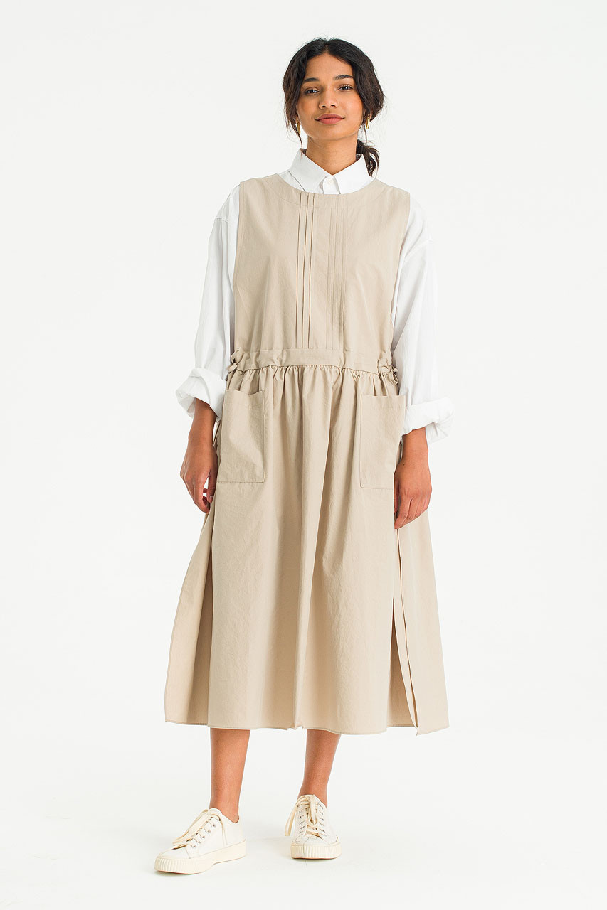 Open Apron Dress, Beige