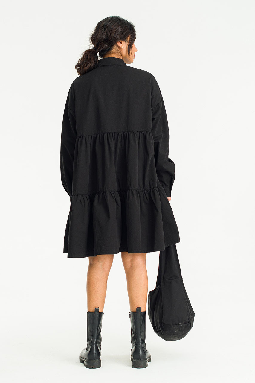 Leon Tiered Dress, Black