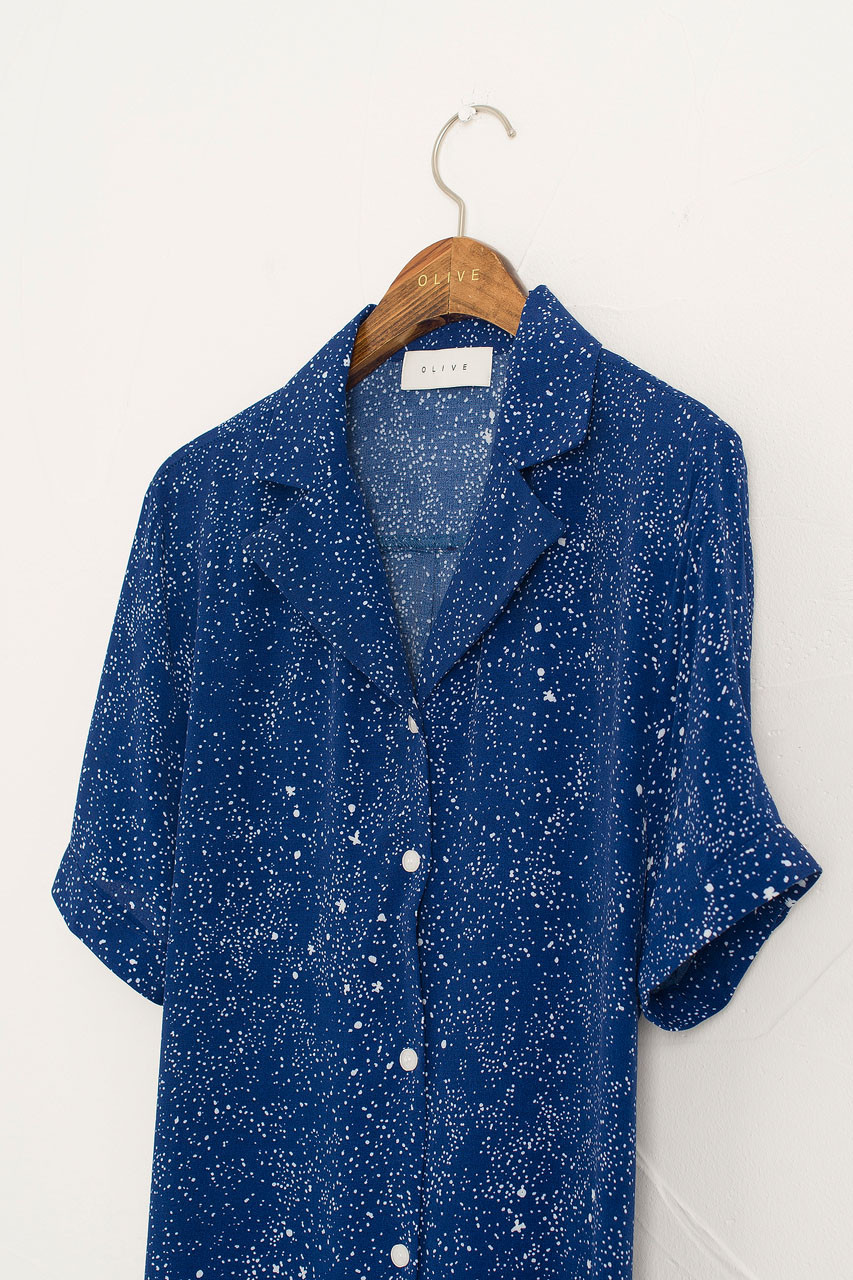 Dotty Maxi Dress, Blue