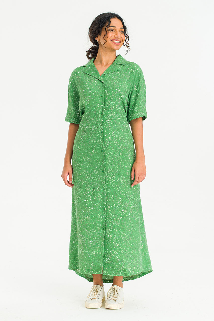 Dotty Maxi Dress, Green
