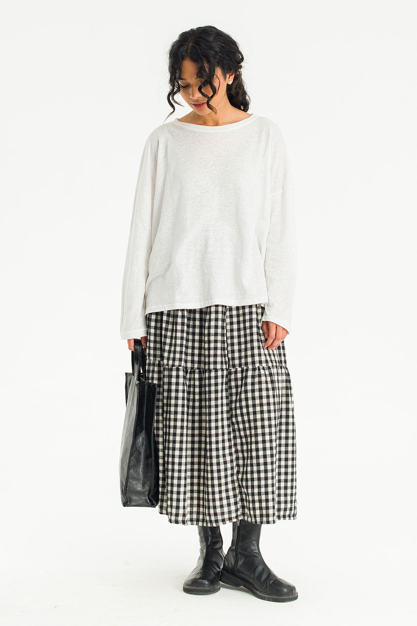 Linen Mix Basic Tee, Ivory