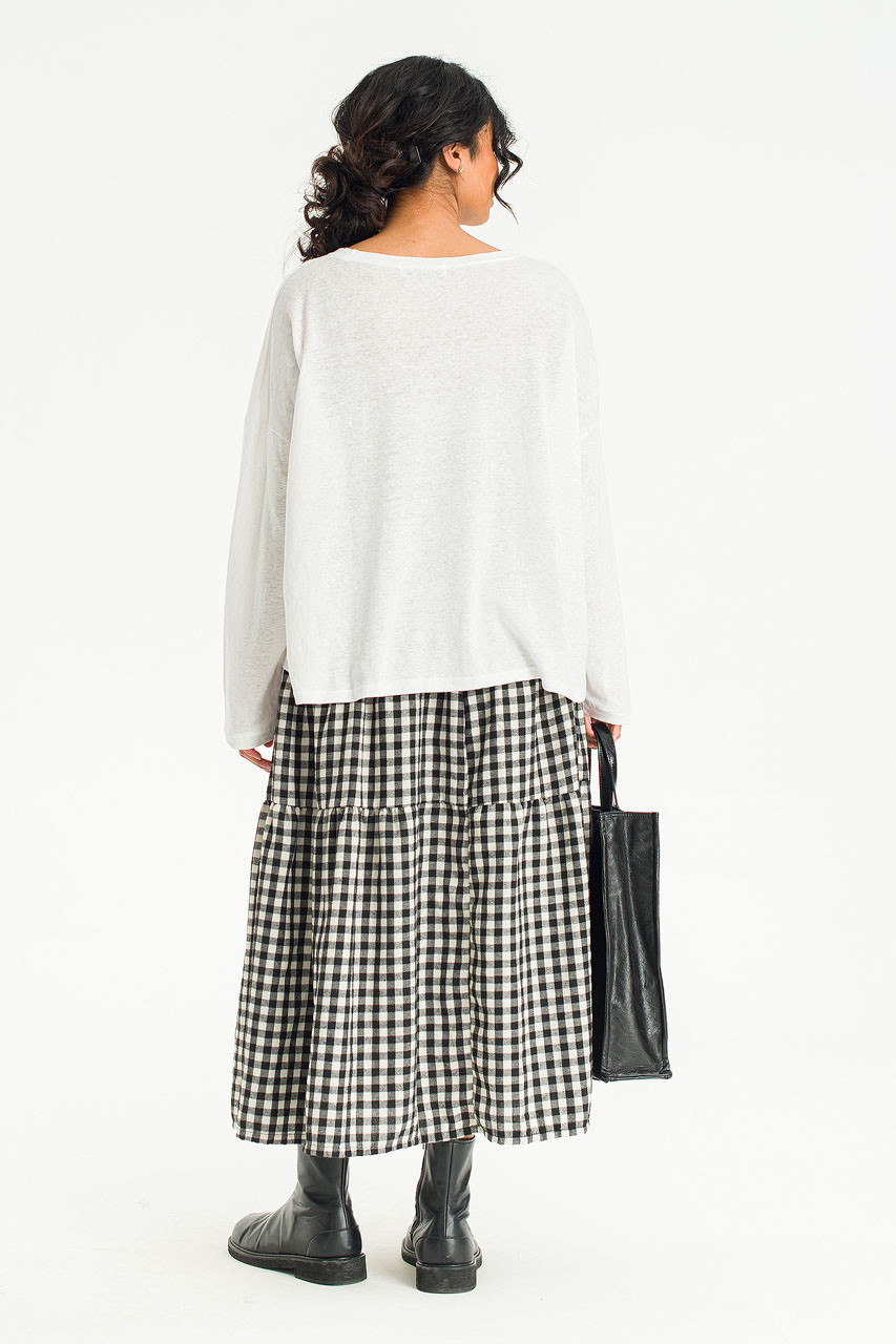 Linen Mix Basic Tee, Ivory