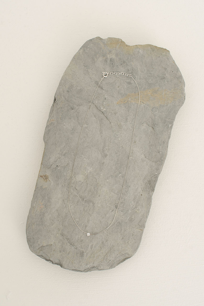 Crystal Point Fine Chain Necklace, Sterling Silver