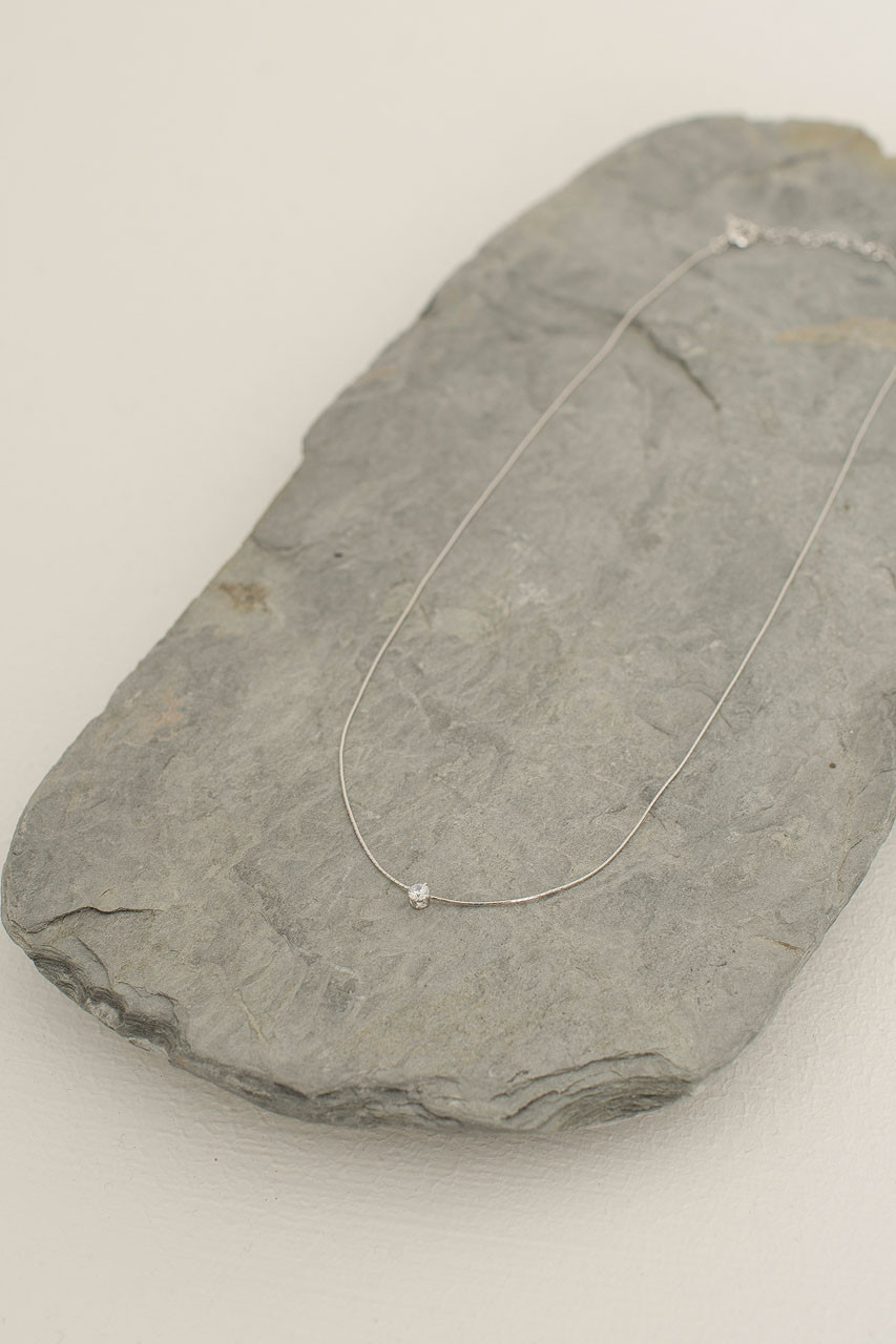 Crystal Point Fine Chain Necklace, Sterling Silver