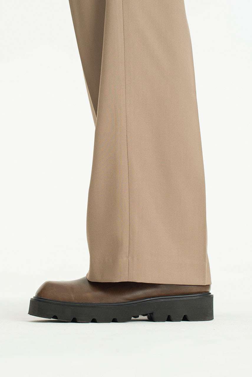 Menswear | Wide Single Pleat Pants, Mocha