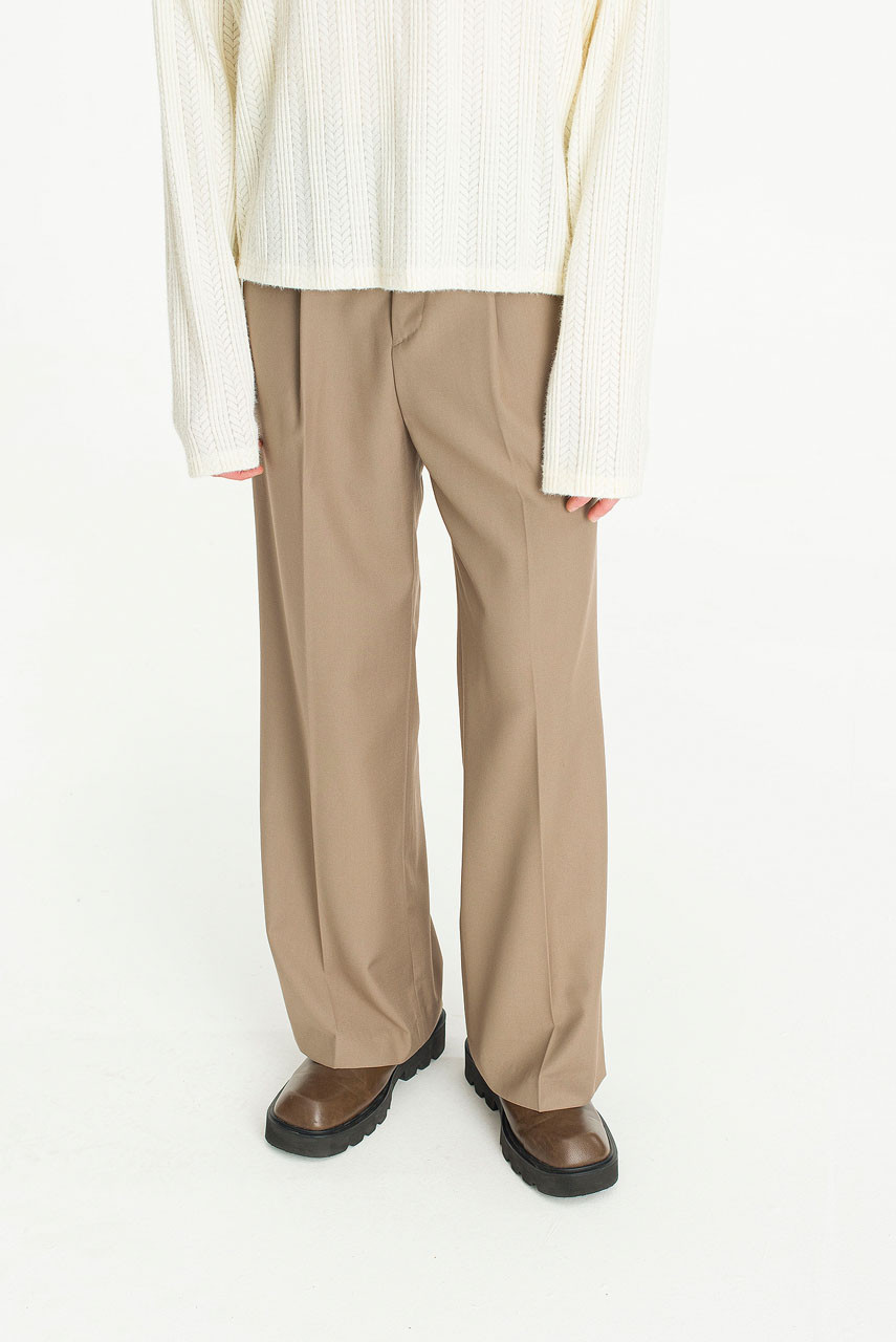 Menswear | Wide Single Pleat Pants, Mocha