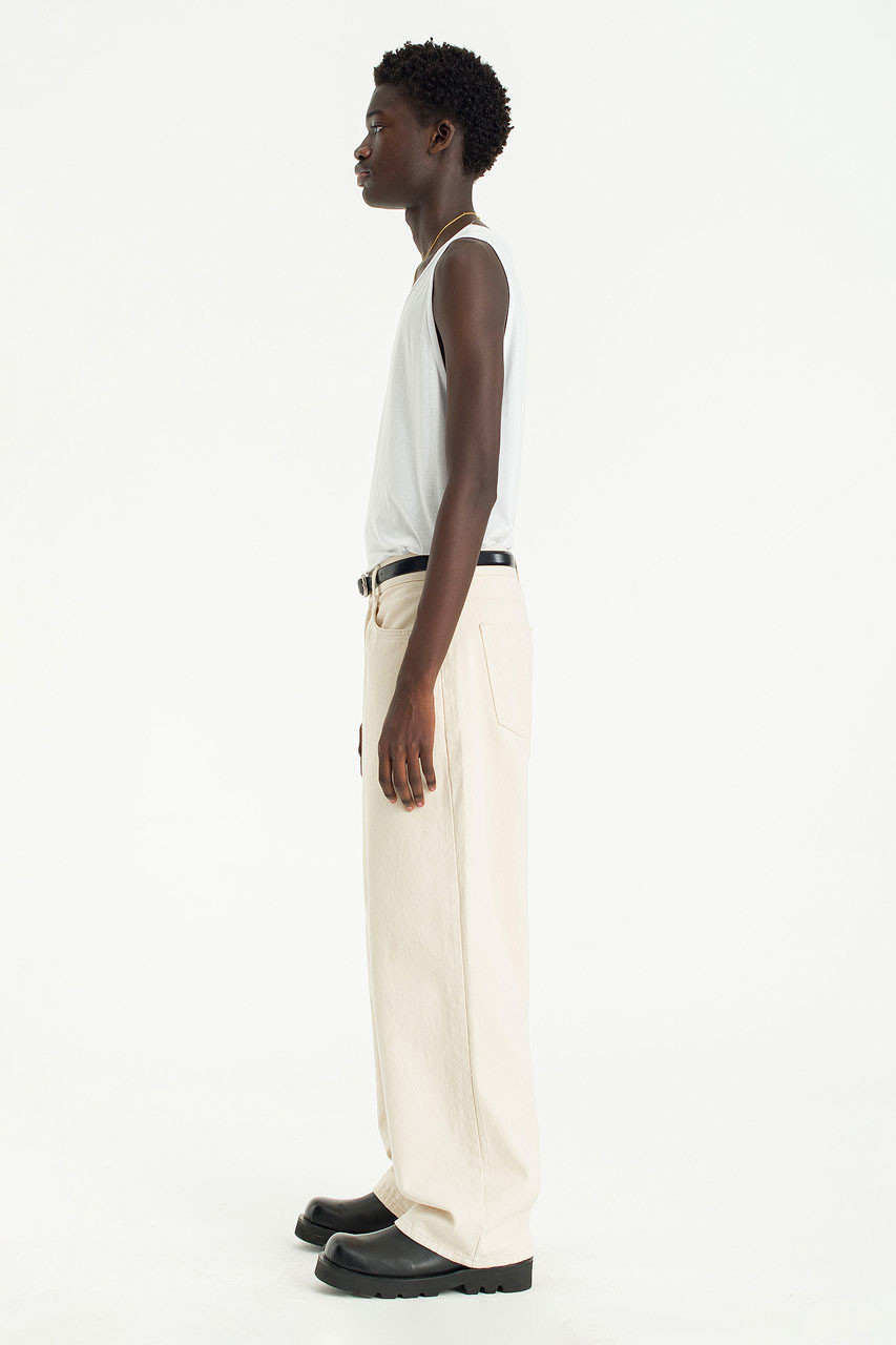 Menswear | Wide Twill Pants, Cream