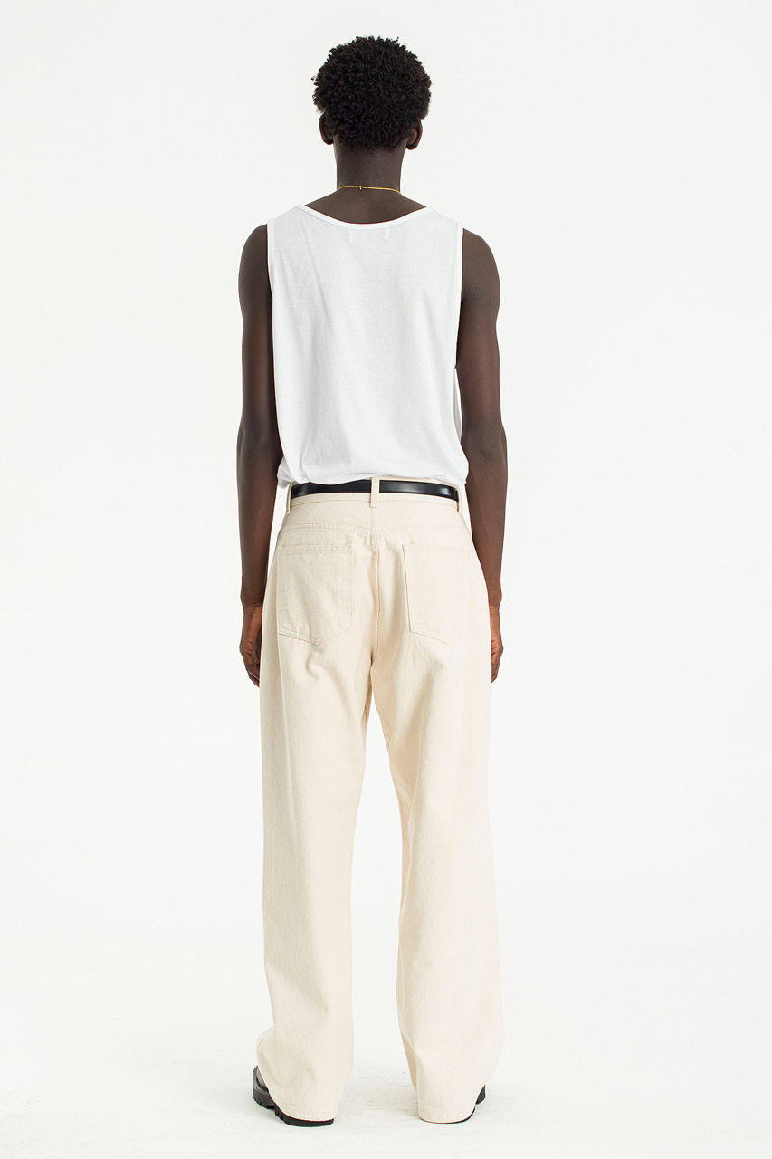 Menswear | Wide Twill Pants, Cream