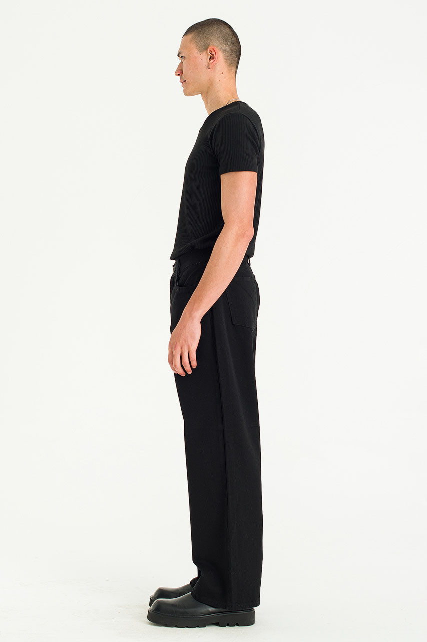 Menswear | Wide Twill Pants, Black
