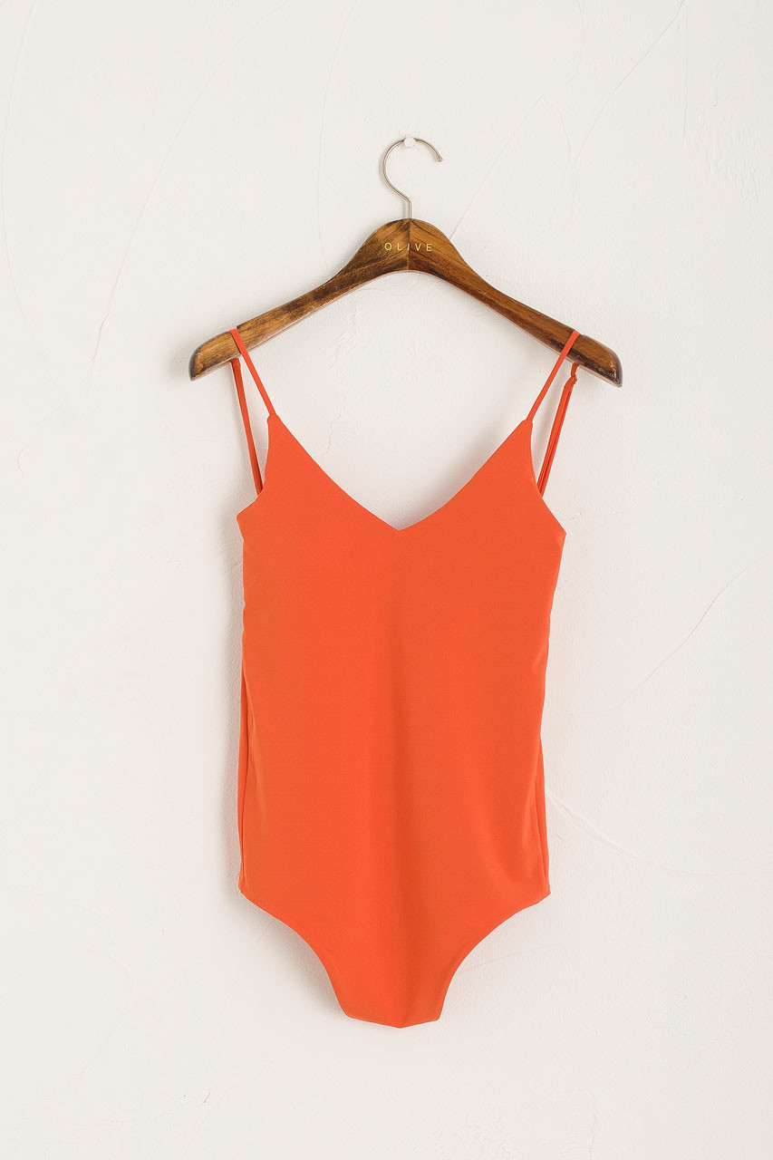 Simple Colour Swimsuit, Orange