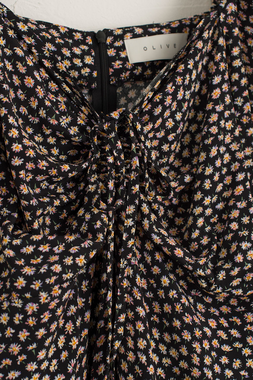 Kiko Ditsy Flower Mini Dress, Black