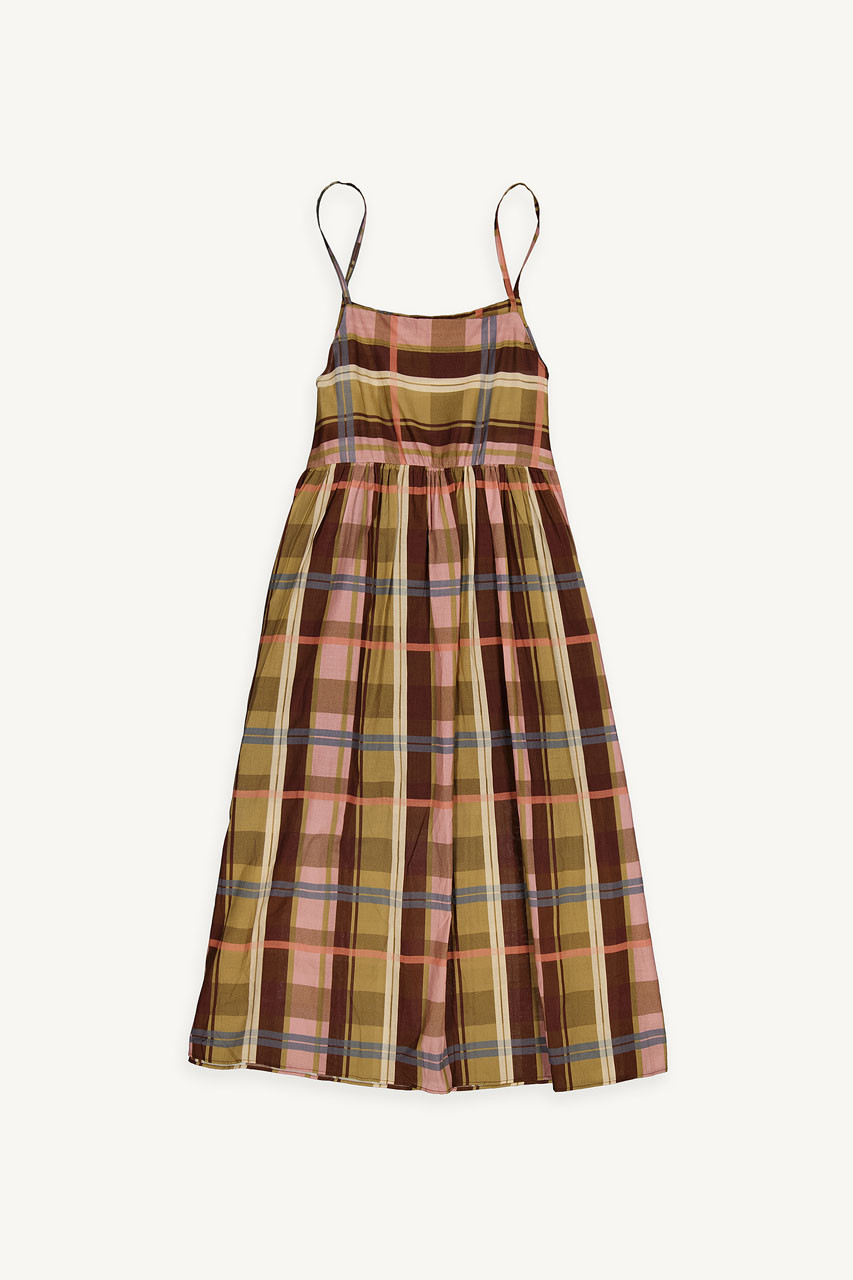 Kaito Check Mini Shirt Dress, Brown