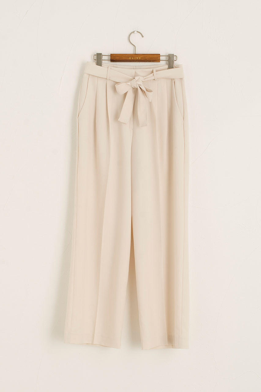 Autumn Belted Slacks, Ivory