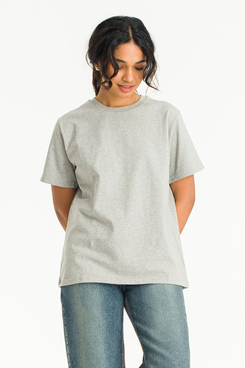 Hana Boy Fit Crew Neck Tee, Mel Grey