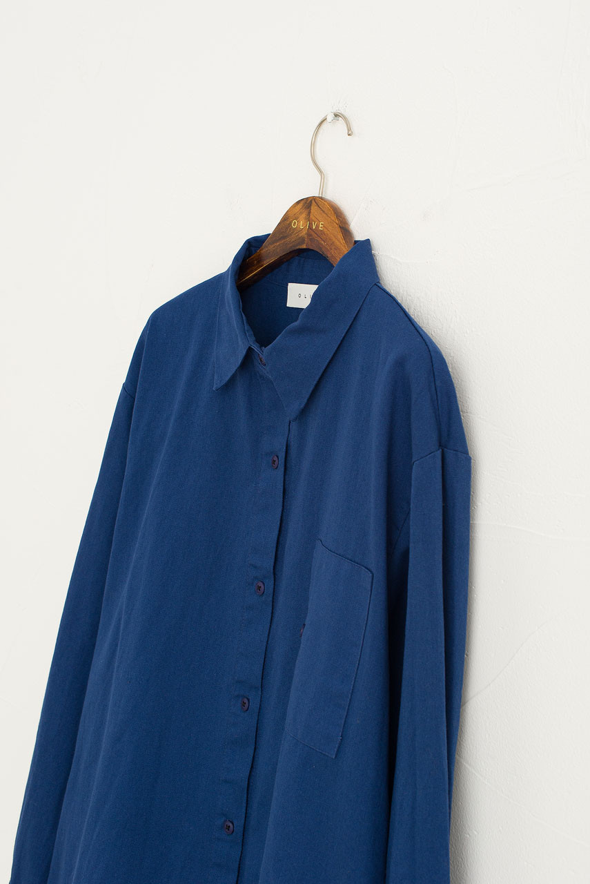 Oxford Mini Shirt Dress, Navy