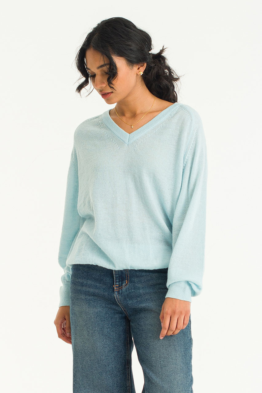 Kiko V Neck Jumper, Blue
