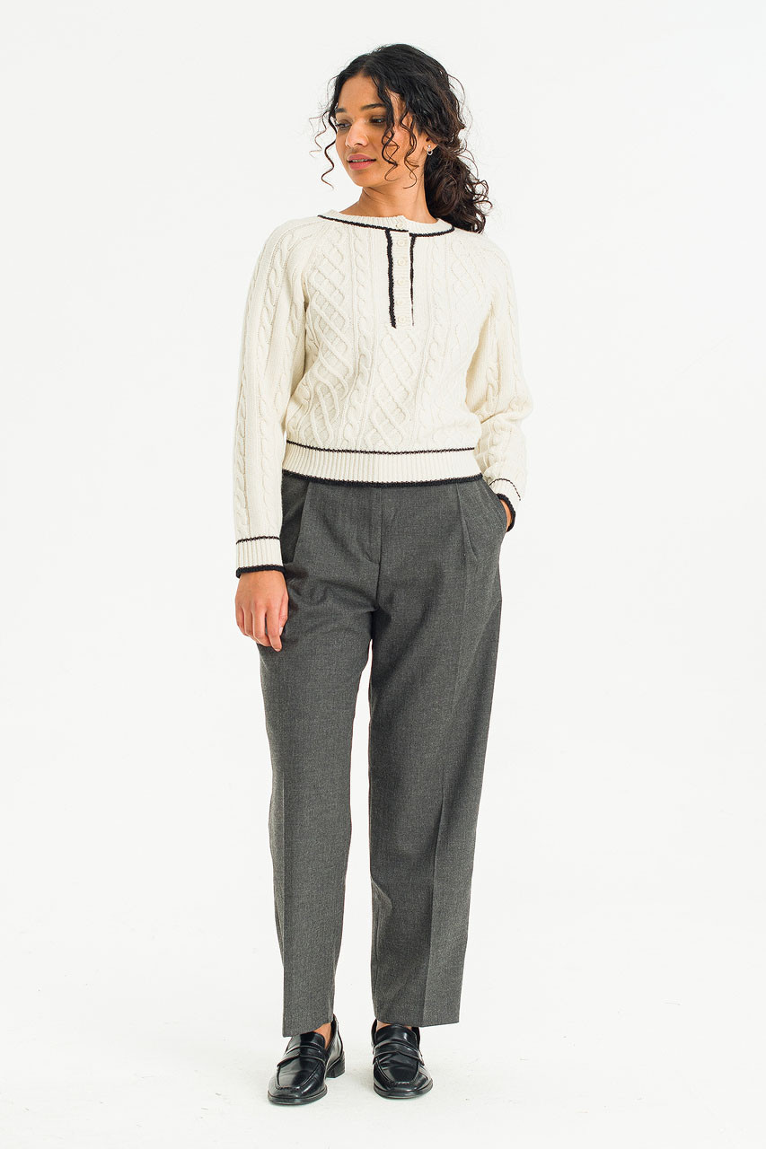 Fisher Button Jumper, Ivory
