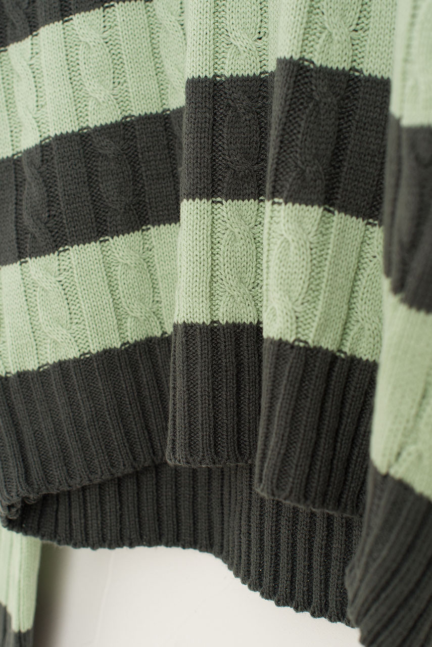 Sunny Stripe Cable Jumper, Khaki