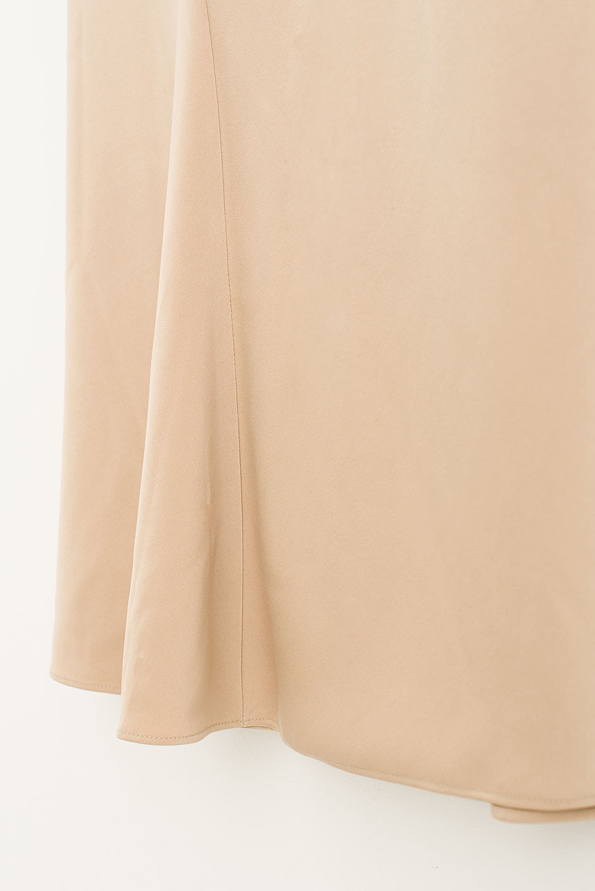Laura Satin Sleeveless Dress, Creambeige