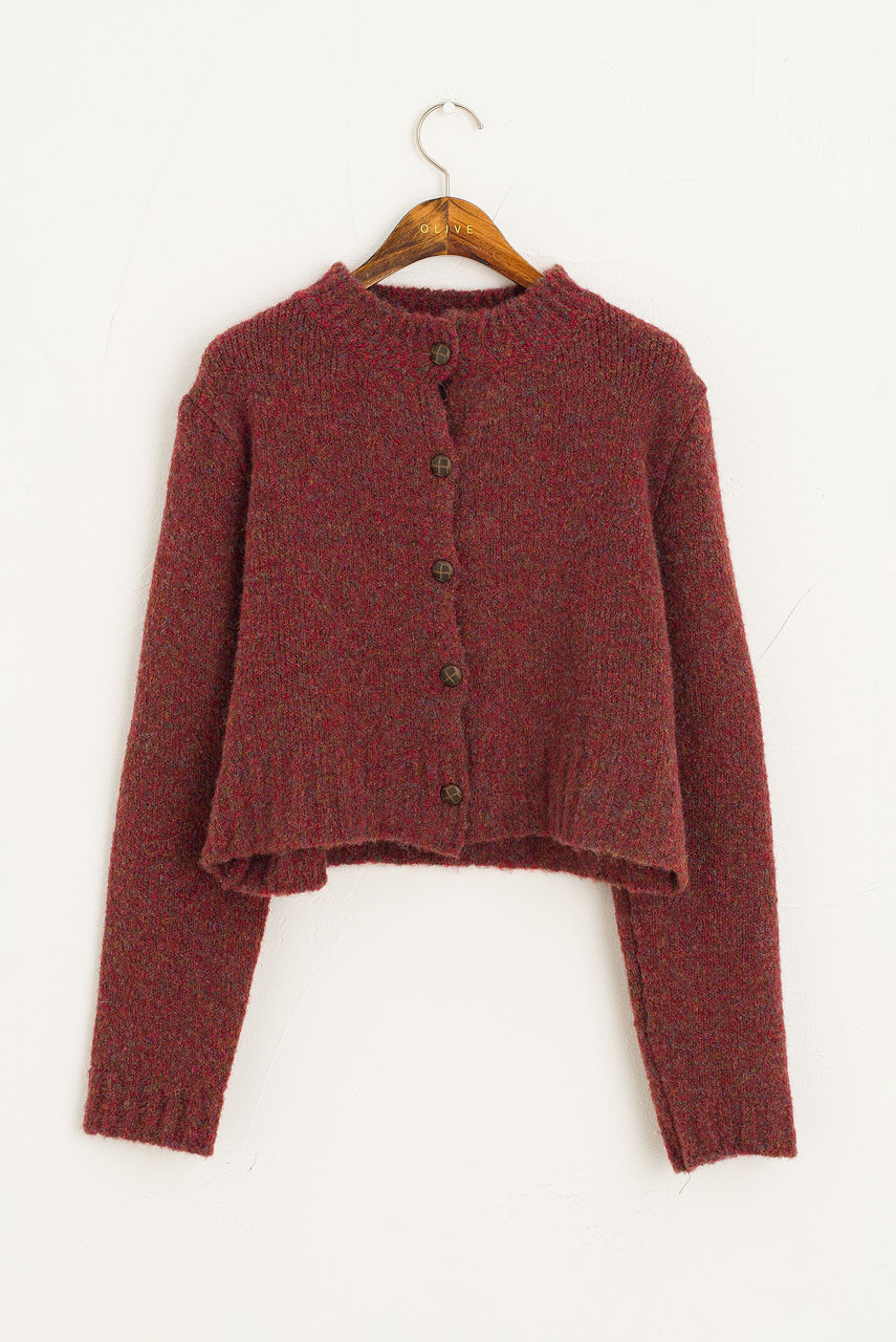 Hana Mini Crop Cardigan, Hibiscus