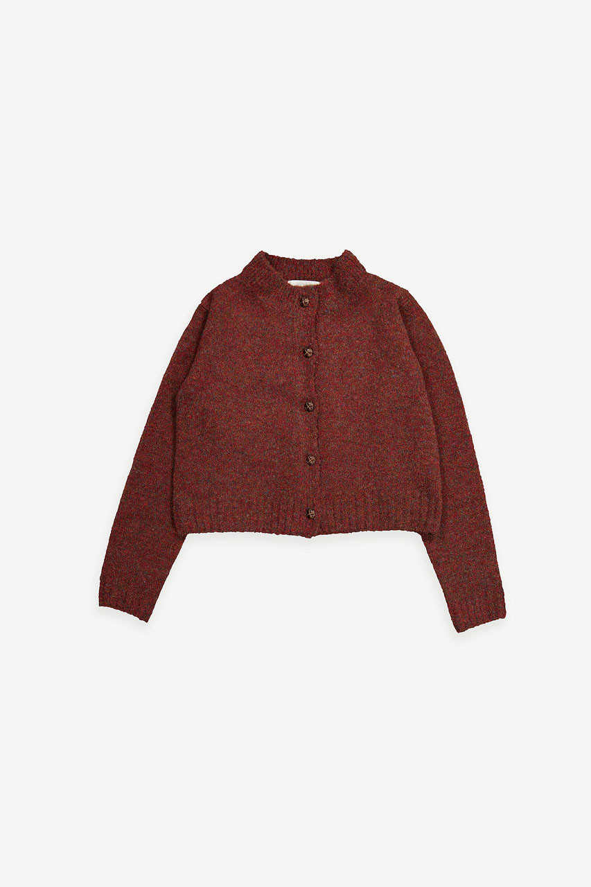 Hana Mini Crop Cardigan, Hibiscus