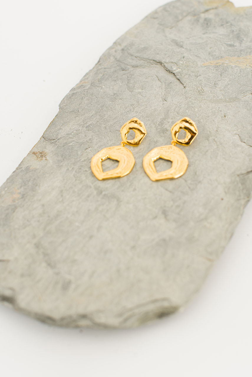 Alexandra Abstract Earrings, Gold Plated