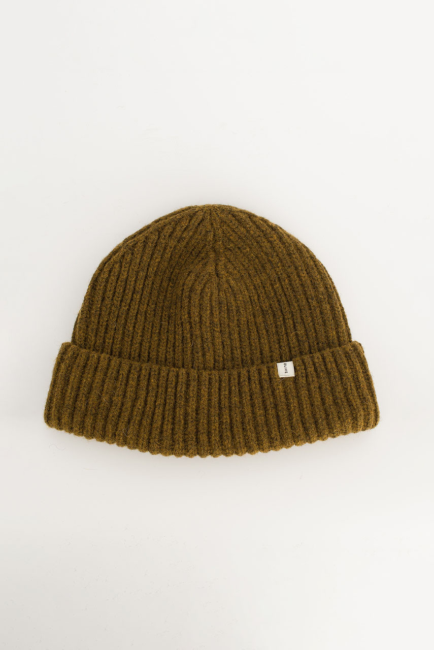 Himari Ribbed Wool Beanie, Cocoa Melange