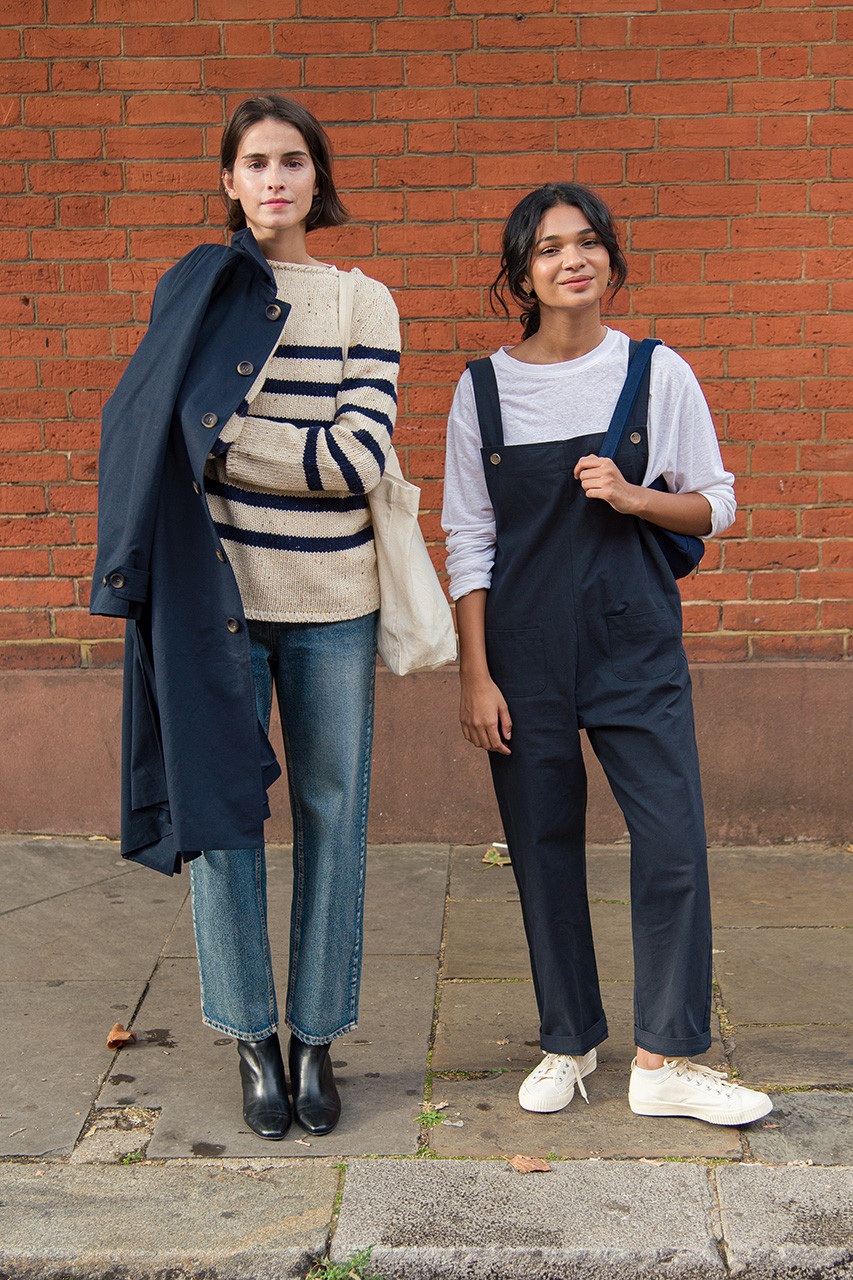Stripe Boucle Boat Neck Jumper, Ivory/Navy