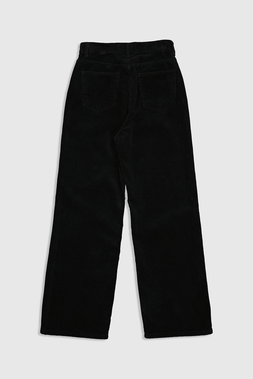 Tomo Colour Cord Pants, Black