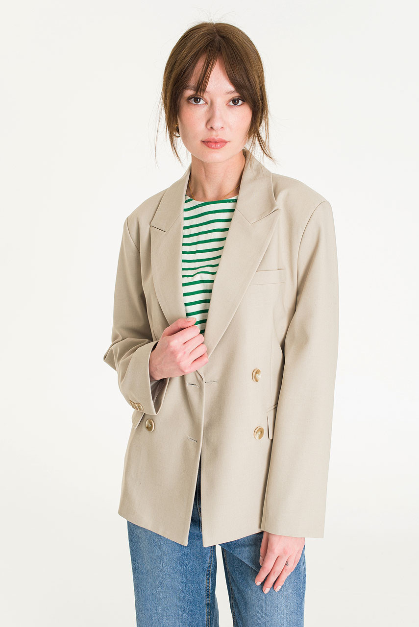 Dana Double Buttoned Jacket, Beige