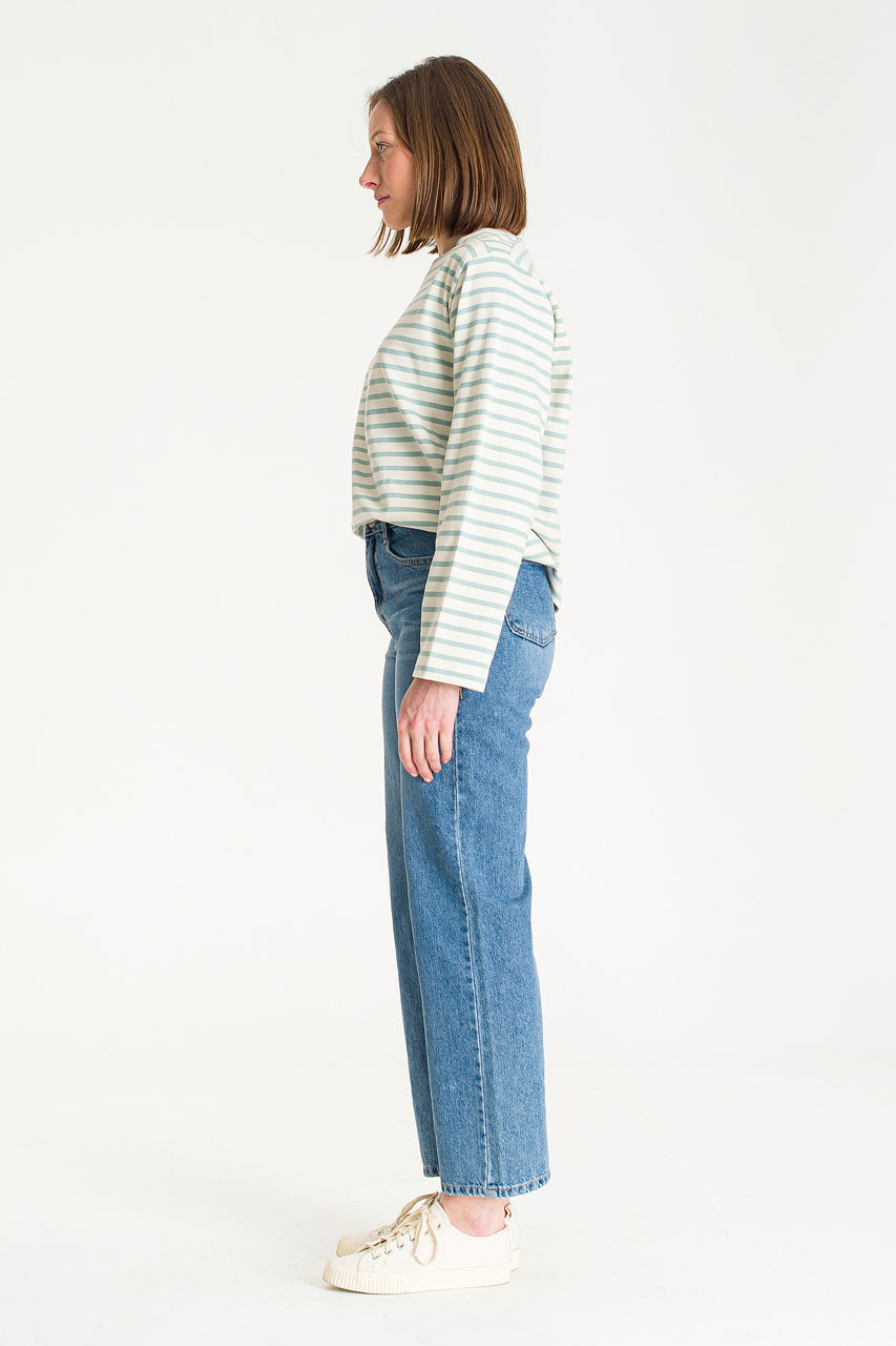 Sobi Wide Leg Jean, Mid Blue