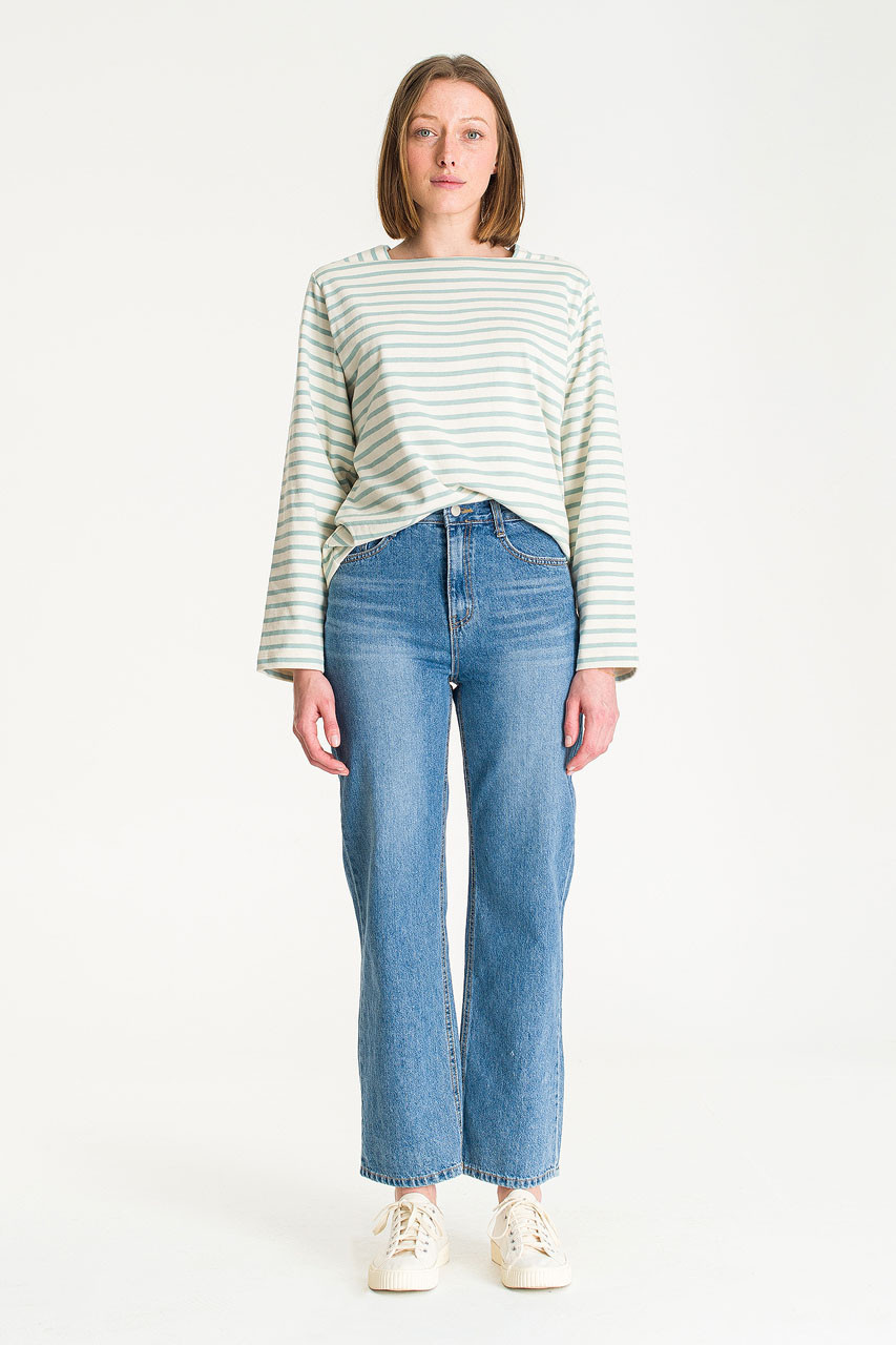 Sobi Wide Leg Jean, Mid Blue