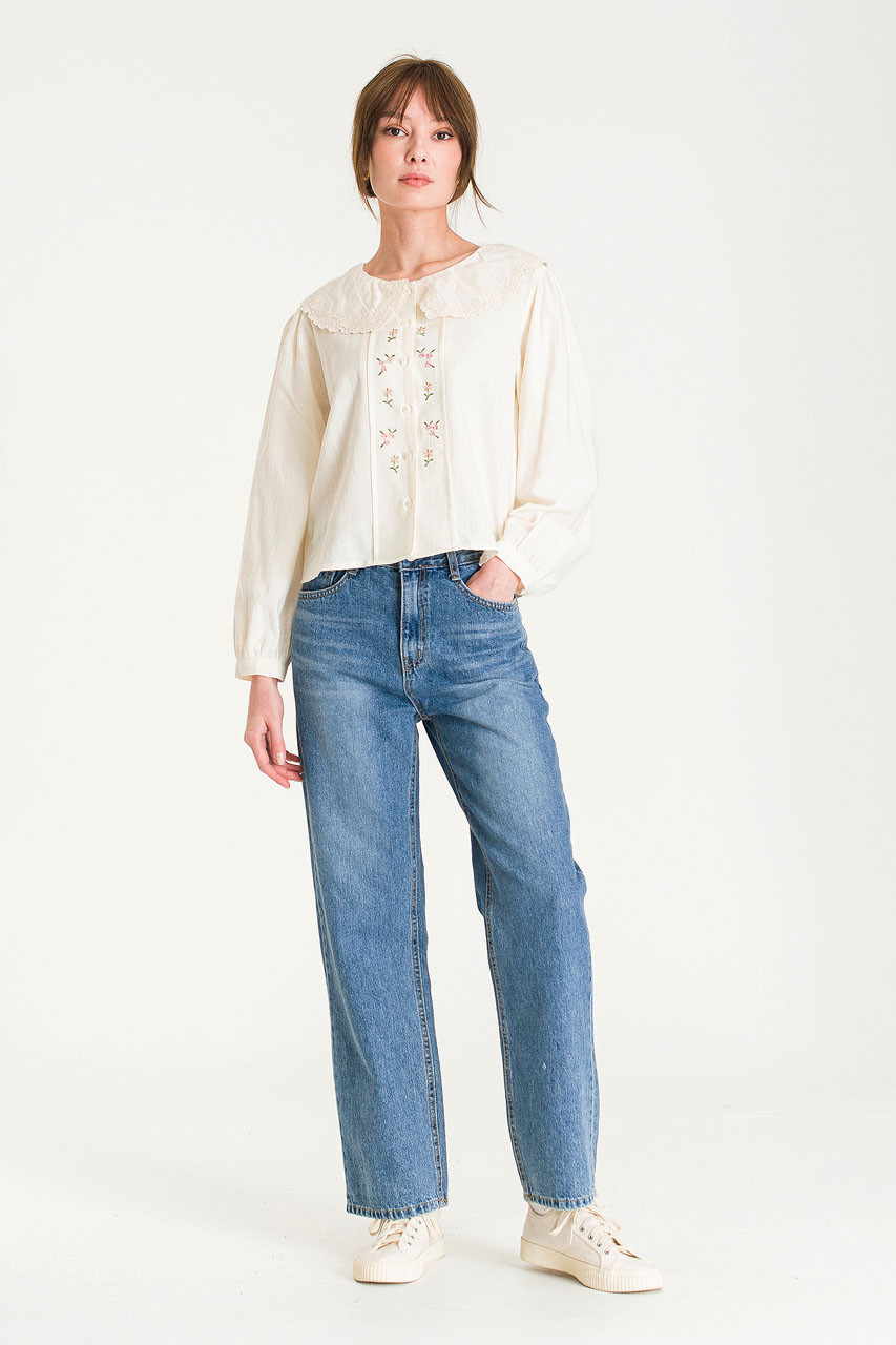 Sobi Wide Leg Jean, Mid Blue