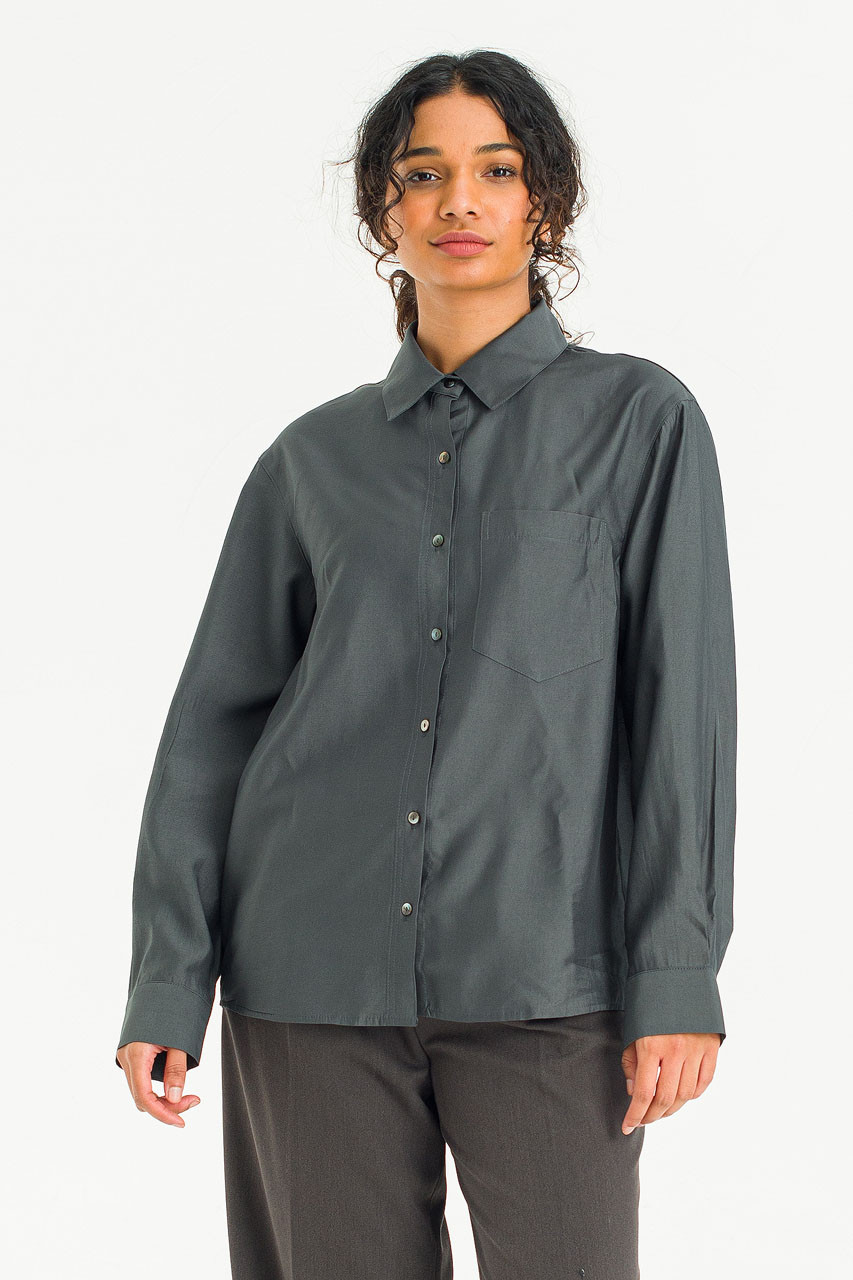 Yuha Simple Shirt, Charcoal