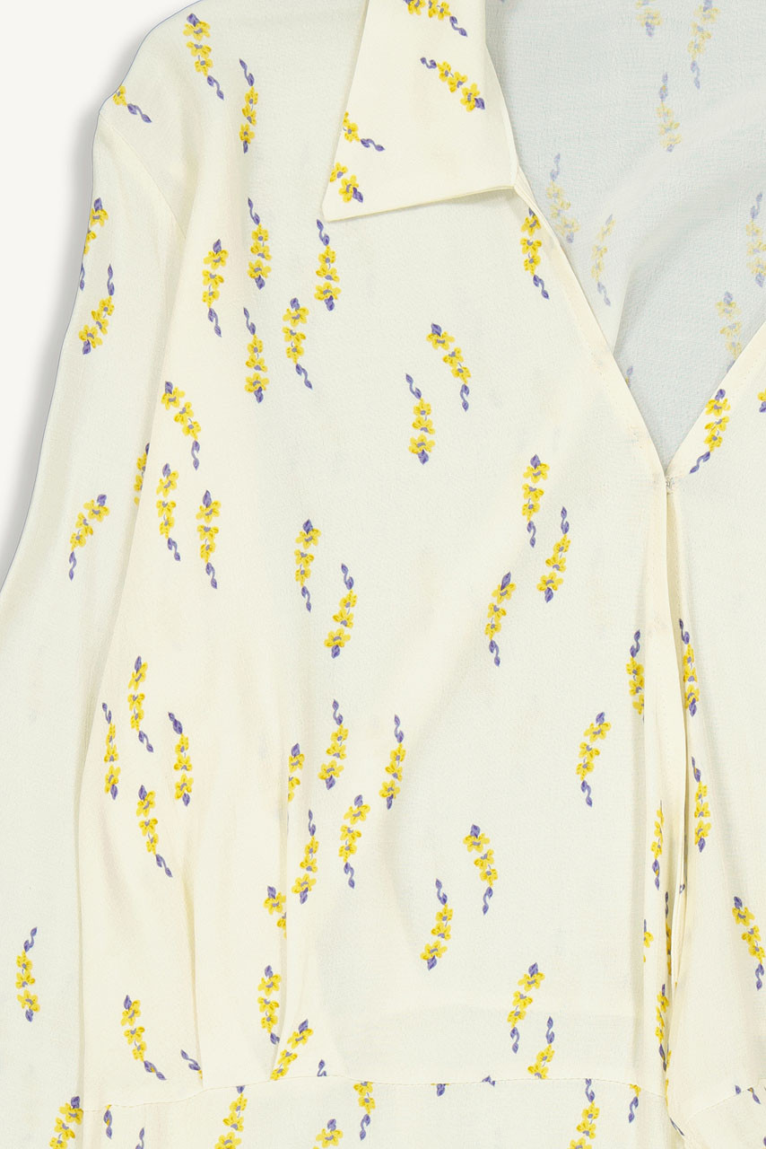 Yumi Flower Wrap Dress, Ivory