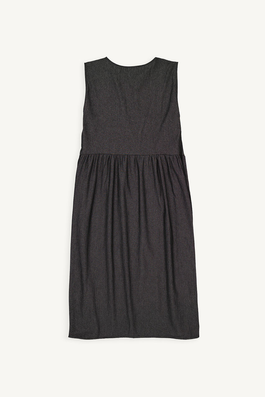 Elsa Denim Pinafore Dress, Black