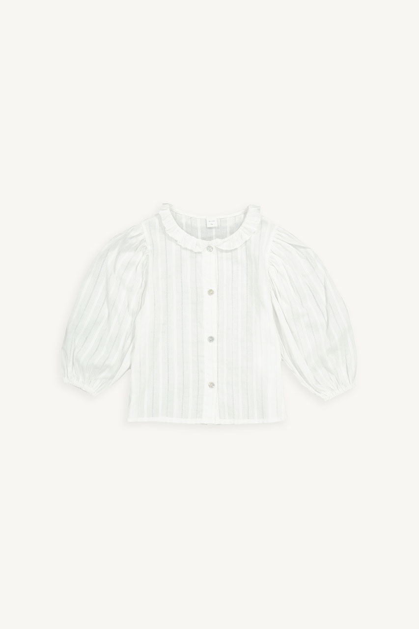 Mini Olive | Frill Neck Blouse, Ivory
