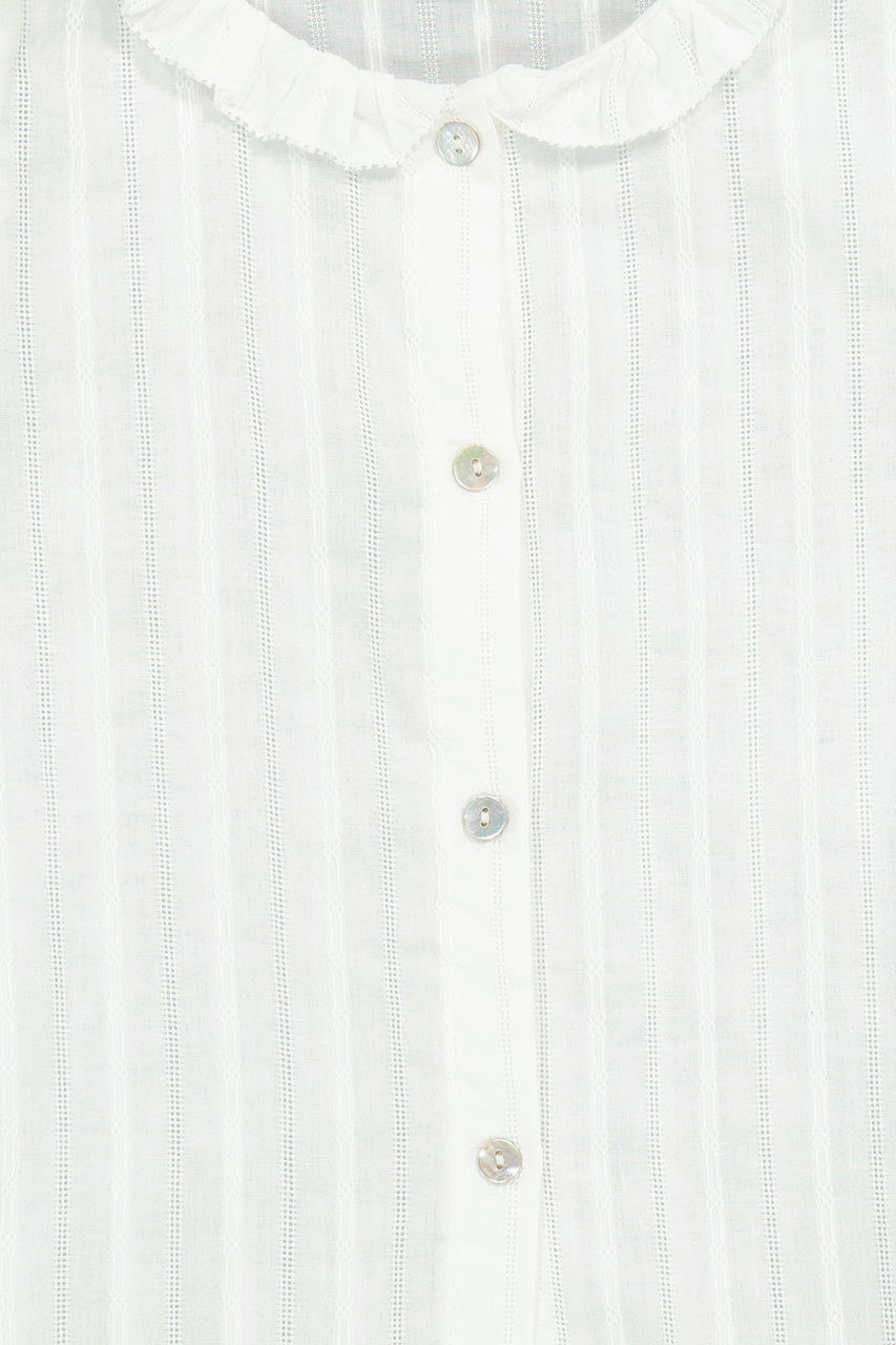 Mini Olive | Frill Neck Blouse, Ivory