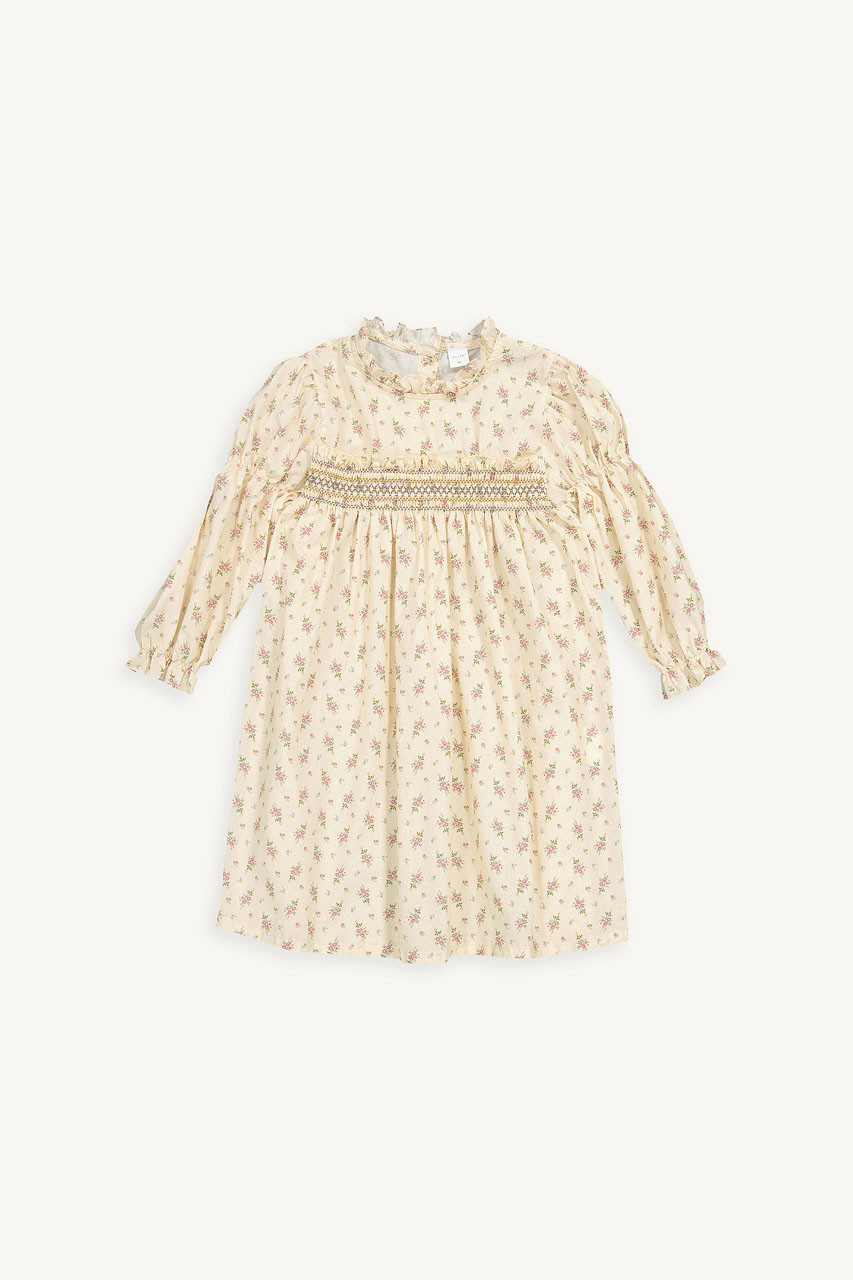 Mini Olive | Floral Smock Dress, Pink