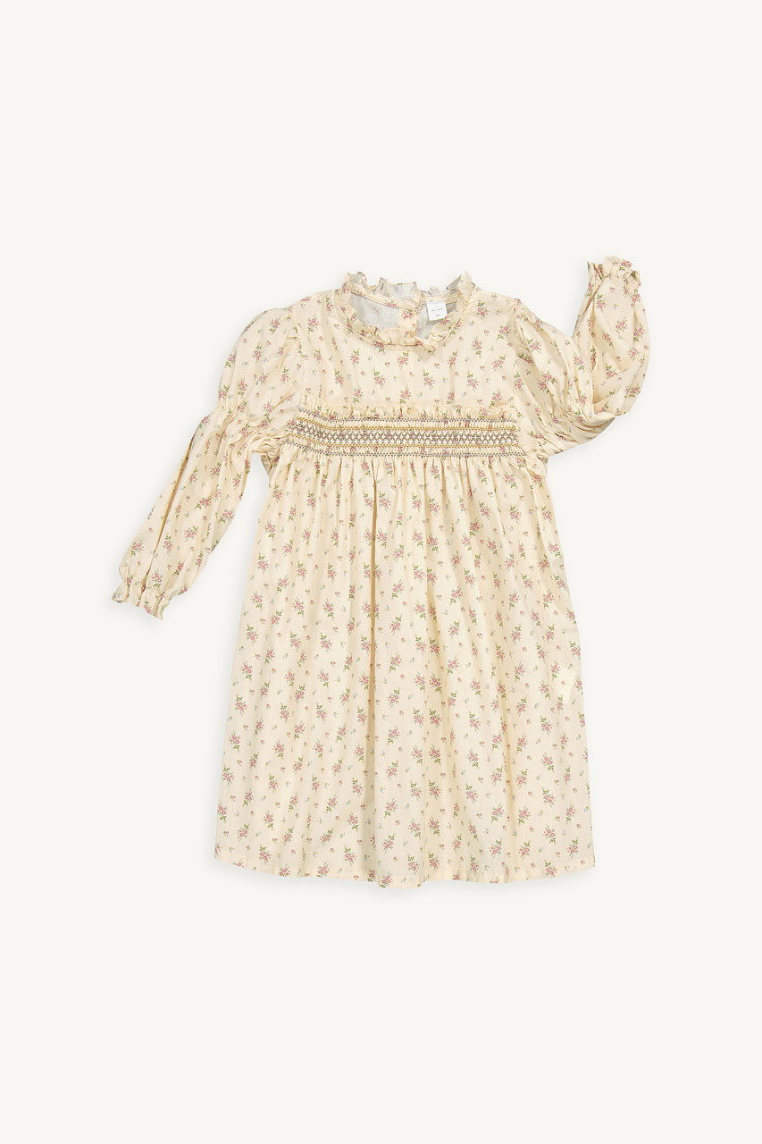 Mini Olive | Floral Smock Dress, Pink