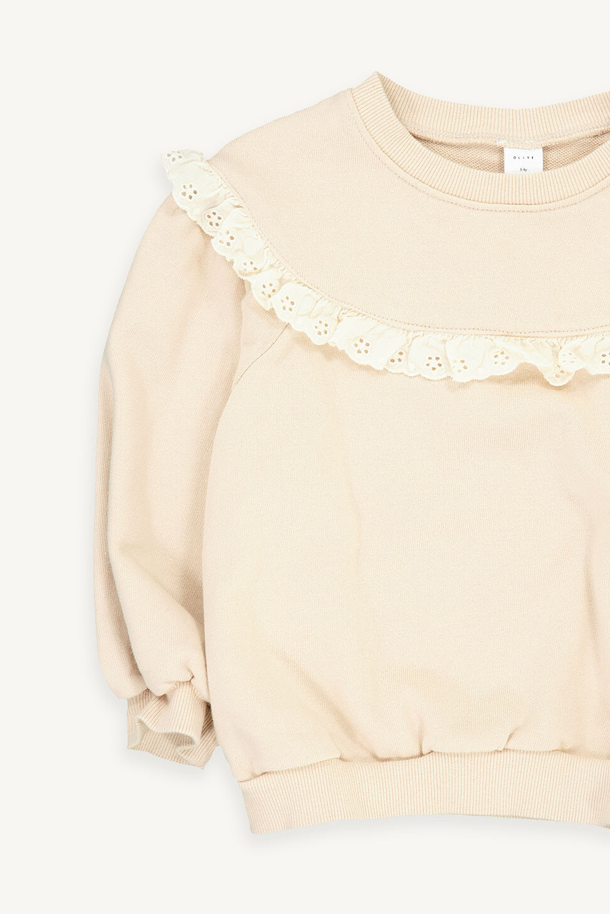 Mini Olive | Lace Sweatshirt, Pink