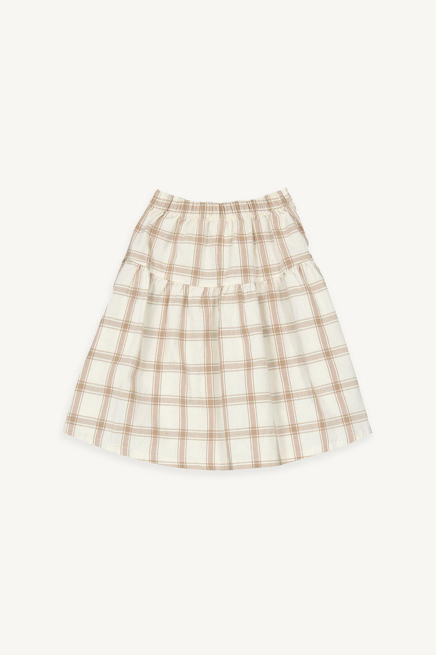 Mini Olive | Maxi Check Skirt, Light Blue