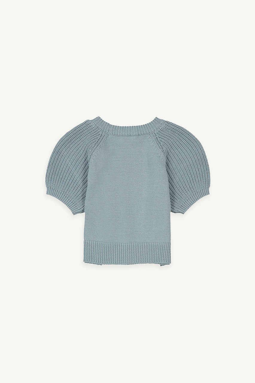 Mini Olive | Puff Sleeve Jumper, Blue
