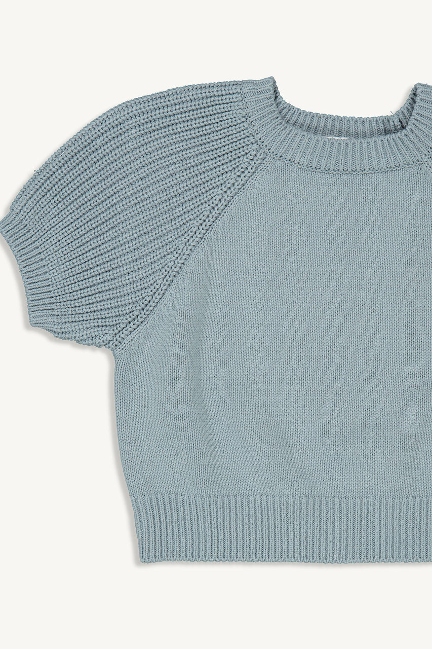 Mini Olive | Puff Sleeve Jumper, Blue